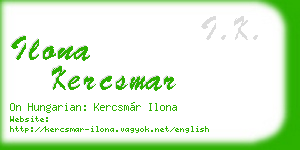ilona kercsmar business card